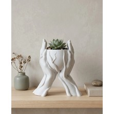 Alvo Store Buğz Modern Ev Dekoru Için El Şeklinde 3D Baskı Dekoratif Saksı Vazo
