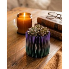 Alvo Store Buğz Minimalist Dalgalı Tasarımlı Mor Dekoratif 3D Vazo Masa Dekoru