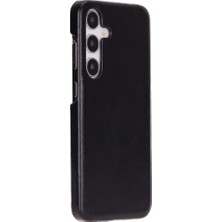 Alvo Store Buğz Samsung Galaxy S25 Uyumlu, Hakiki Deri, El Yapımı Arka Kapak, Kömür Siyah