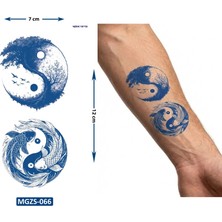 Airbrush Tattoo Ağaç Balık Ying Yang Geçici Dövme Yarı Kalıcı Aylık Yapıştırma Dövme