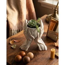 Alvo Store Buğz Minimalist El Tasarımlı Dekoratif 3D Saksı Vazo Modern Masa Dekoru