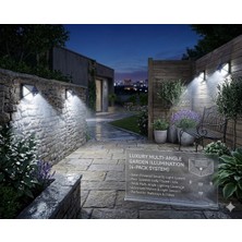 Kesene 4 Adet Güneş Enerjili Hareket Sensörlü 100 Ledli Yol Bahçe Sokak LED Aydınlatma Bahçe Lambası