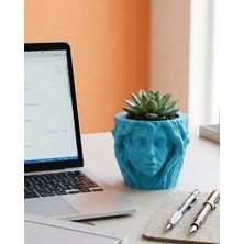 Alvo Store Buğz Modern Ev Dekoru Için Kadın Yüzü Ağaç Tasarımlı Dekoratif Vazo