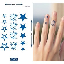 Airbrush Tattoo Yıldız Minimal Parmak Dövmeleri Yarı Kalıcı Geçici Dövme