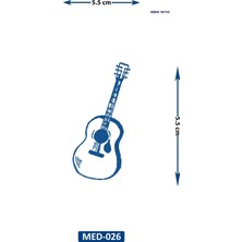 Airbrush Tattoo Gitar 5 cm Minimal Geçici Dövme Yarı Kalıcı Geçici Dövme