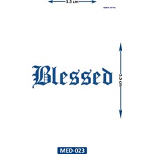 Airbrush Tattoo Blessed 5 cm Minimal Geçici Dövme Yarı Kalıcı Geçici Dövme