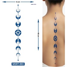 Airbrush Tattoo Sıralı Ay Güneş Döngüsü 48 cm Büyük Boy Yarı Kalıcı Sırt Dövmesi