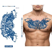 Airbrush Tattoo Yazılı Büyük Boy Bel Göğüs Sırt Için 1 Ay Kalıcı Geçici Dövme