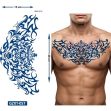 Airbrush Tattoo Taçlı Büyük Boy Bel Göğüs Sırt Için 1 Ay Kalıcı Geçici Dövme