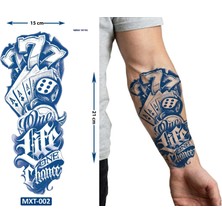 Airbrush Tattoo Hayata Zar Yarım Kol Bacak Dövmesi 21X15 cm