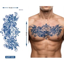 Airbrush Tattoo Kral Büyük Boy Bel Göğüs Sırt Için 1 Ay Kalıcı Geçici Dövme