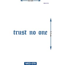 Airbrush Tattoo Trust No One 5 cm Minimal Geçici Dövme Yarı Kalıcı Geçici Dövme