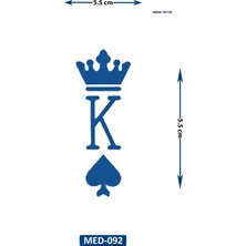 Airbrush Tattoo Kral Sembolü 5 cm Minimal Geçici Dövme Yarı Kalıcı Geçici Dövme