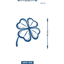 Airbrush Tattoo Yonca 5 cm Minimal Geçici Dövme Yarı Kalıcı Geçici Dövme