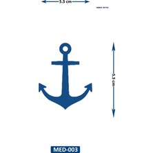 Airbrush Tattoo Çapa 5 cm Minimal Geçici Dövme Yarı Kalıcı Geçici Dövme
