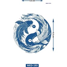 Airbrush Tattoo Ying Yang Balıklar 5 cm Minimal Geçici Dövme Yarı Kalıcı Geçici Dövme