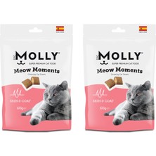 Molly Meow Moments Skin & Coat Deri ve Tüy Bakımı Kedi Ödül Maması 60 Gr. x 2 Adet
