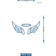 Airbrush Tattoo Melek Kanadı 5 cm Minimal Geçici Dövme Yarı Kalıcı Geçici Dövme