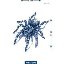 Airbrush Tattoo Zehirli Örümcek 5 cm Minimal Geçici Dövme Yarı Kalıcı Geçici Dövme