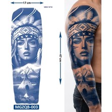Airbrush Tattoo Kızıl Derili 3 Hafta Kalıcı Tam Kol Bacak Kaplama Yapıştırma Geçici Dövme 47 cm