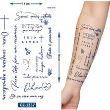 Airbrush Tattoo Yazılar 1 Ay Kalıcı Geçici Dövme Yapıştırma Dövme