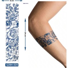 Airbrush Tattoo Gül Kol ve Ayak Için Şerit Bant Dövmesi Yarı Kalıcı Geçici Dövme