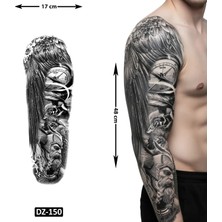 Airbrush Tattoo Pusula 1 Haftalık Tam Kol Bacak Yapıştırma Geçici Dövme 48 cm