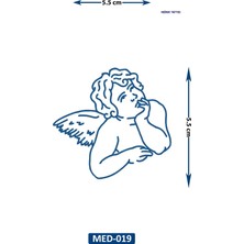 Airbrush Tattoo Melek Çocuk 5 cm Minimal Geçici Dövme Yarı Kalıcı Geçici Dövme