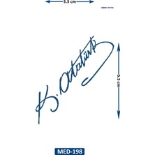 Airbrush Tattoo Imza Atatürk 5 cm Minimal Geçici Dövme Yarı Kalıcı Geçici Dövme