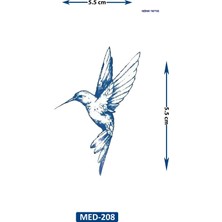Airbrush Tattoo Küçük Kuş 5 cm Minimal Geçici Dövme Yarı Kalıcı Geçici Dövme