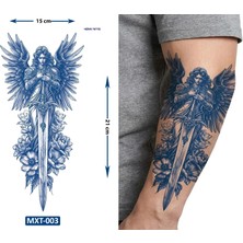 Airbrush Tattoo Adalet Meleği Yarım Kol Bacak Dövmesi 21X15 cm
