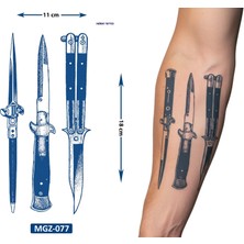 Airbrush Tattoo Bıçak 1 Ay Kalıcı Geçici Dövme Yapıştırma Dövme