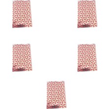 Omeyva Desenli Metalize Hediye Paketi Yapışkanlı Torba Poşet - 12X17 Cm. - 100 Adetlik 5 Paket