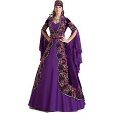 Ceyyiz Kadife Özel Dikim 5 Parça Bindallı Kına Elbisesi Badegül