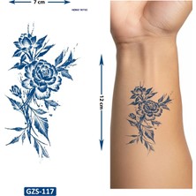 Airbrush Tattoo Zambak Çiçekleri Yarı Kalıcı 1 Aylık Geçici Dövme