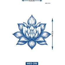 Airbrush Tattoo Küçük Lotus 5 cm Minimal Geçici Dövme Yarı Kalıcı Geçici Dövme