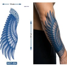 Airbrush Tattoo Tek Kanat Yarım Kol Bacak Dövmesi 21X15 cm