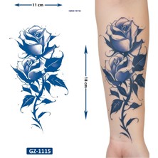 Airbrush Tattoo Gonca Gül 1 Ay Kalıcı Geçici Dövme Yapıştırma Dövme