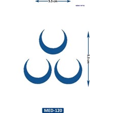 Airbrush Tattoo Üç Hilal Ülkücü 5 cm Minimal Geçici Dövme Yarı Kalıcı Geçici Dövme