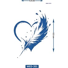 Airbrush Tattoo Kalp Tüy 5 cm Minimal Geçici Dövme Yarı Kalıcı Geçici Dövme