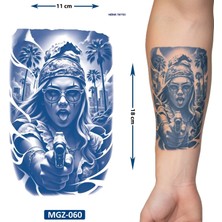 Airbrush Tattoo Gangster Kız 1 Ay Kalıcı Geçici Dövme Yapıştırma Dövme