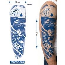 Airbrush Tattoo Iskambil 3 Hafta Kalıcı Tam Kol Bacak Kaplama Yapıştırma Geçici Dövme 47 cm