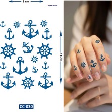 Airbrush Tattoo Dümen Deniz Minimal Yarı Kalıcı Geçici Dövme