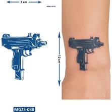 Airbrush Tattoo Taramalı Tüfek Silah Geçici Dövme Yarı Kalıcı Aylık Yapıştırma Dövme