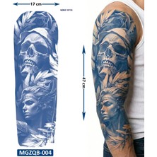 Airbrush Tattoo Kuru Kafa 3 Hafta Kalıcı Tam Kol Bacak Kaplama Yapıştırma Geçici Dövme 47 cm