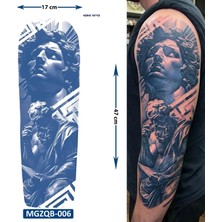 Airbrush Tattoo Antik Yunan 3 Hafta Kalıcı Tam Kol Bacak Kaplama Yapıştırma Geçici Dövme 47 cm