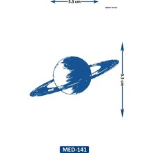 Airbrush Tattoo Satürn 5 cm Minimal Geçici Dövme Yarı Kalıcı Geçici Dövme