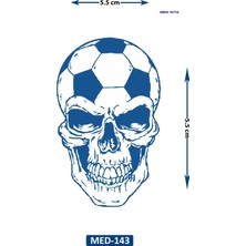 Airbrush Tattoo Futbolcu Kuru Kafa 5 cm Minimal Geçici Dövme Yarı Kalıcı Geçici Dövme