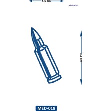 Airbrush Tattoo Mermi 5 cm Minimal Geçici Dövme Yarı Kalıcı Geçici Dövme