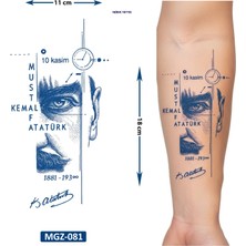 Airbrush Tattoo Mustafa Kemal Atatürk 1 Ay Kalıcı Geçici Dövme Yapıştırma Dövme